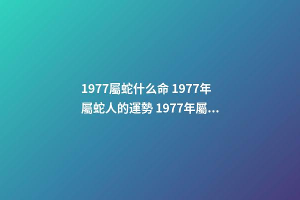 1977屬蛇什么命 1977年屬蛇人的運勢 1977年屬蛇人的一生運勢-第1張-觀點-玄機派